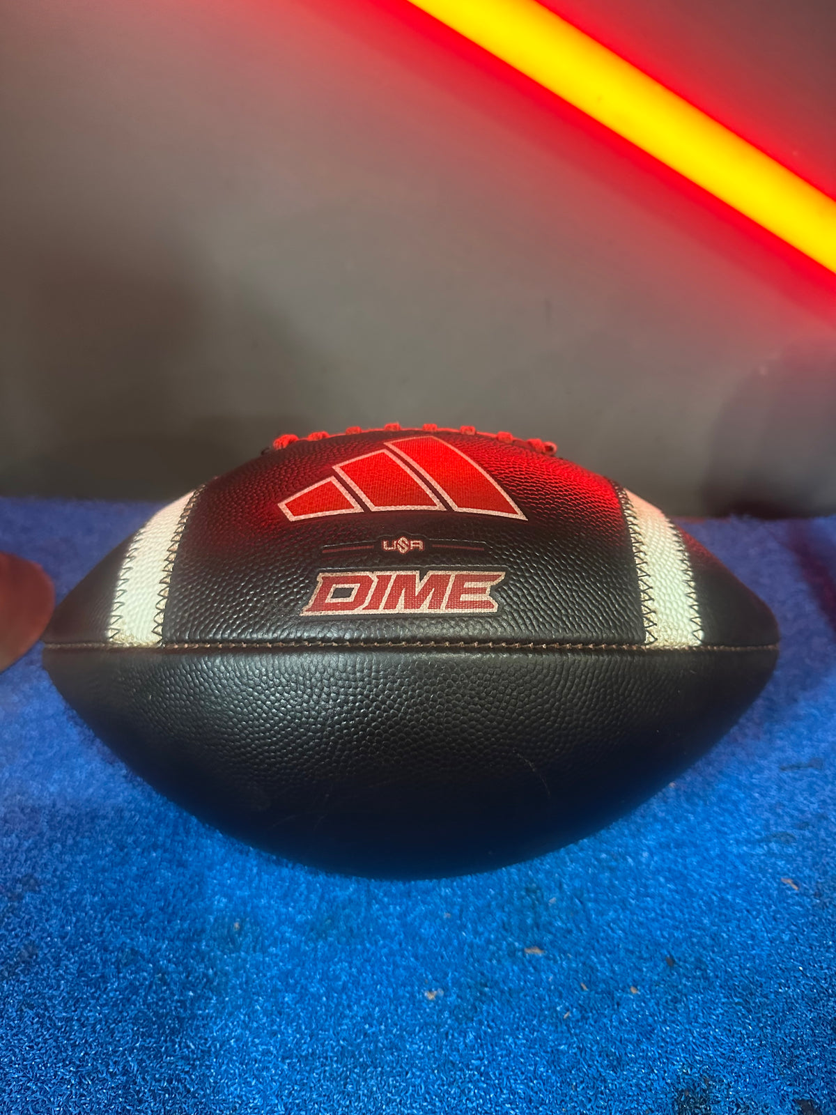 Mudded Prepped Football - Adidas Dime NFHS Red Laces Football