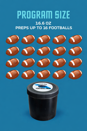 How many footballs can be prepped by football mud